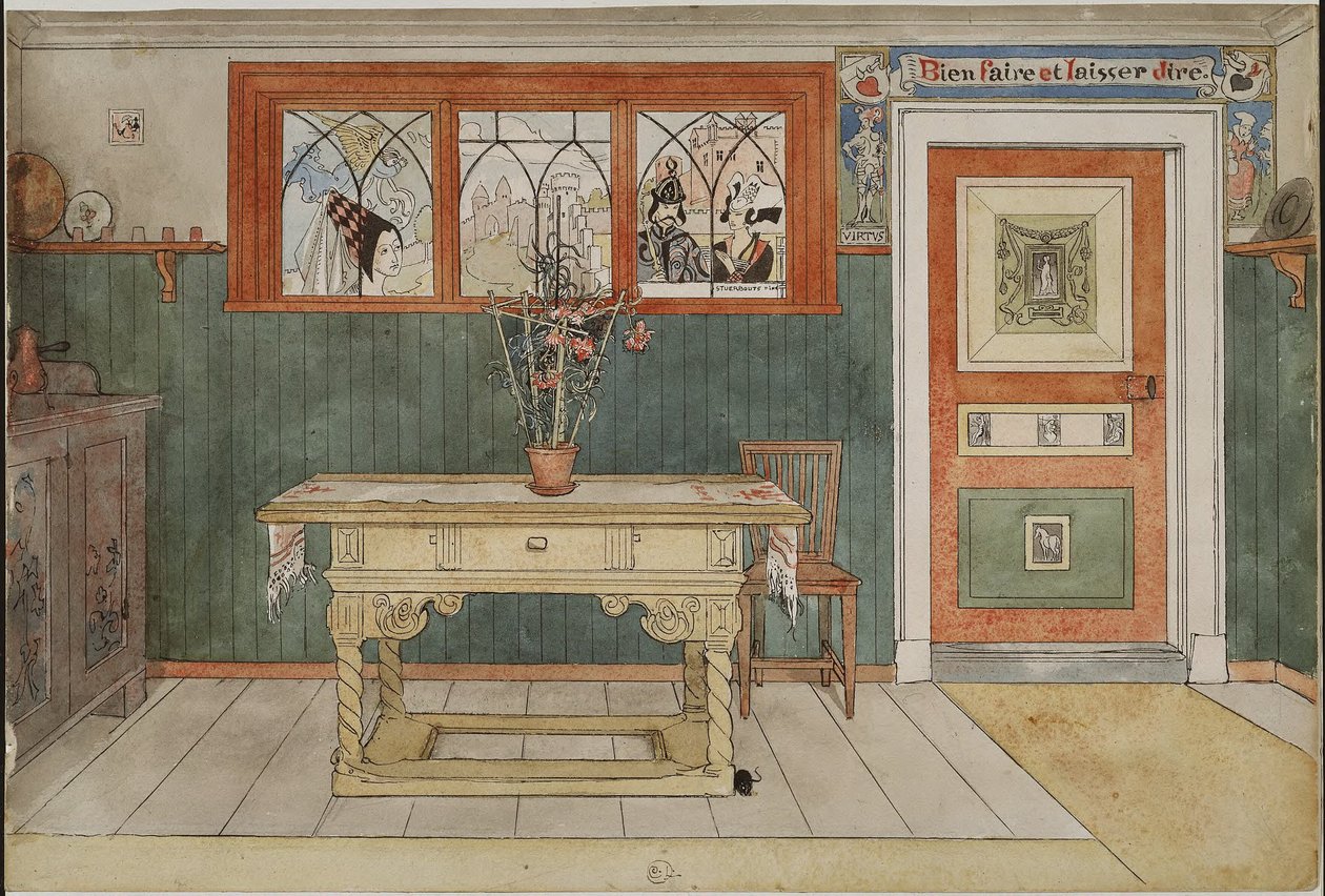 La sala da pranzo. Da "Una casa" (26 acquerelli) da Carl Larsson