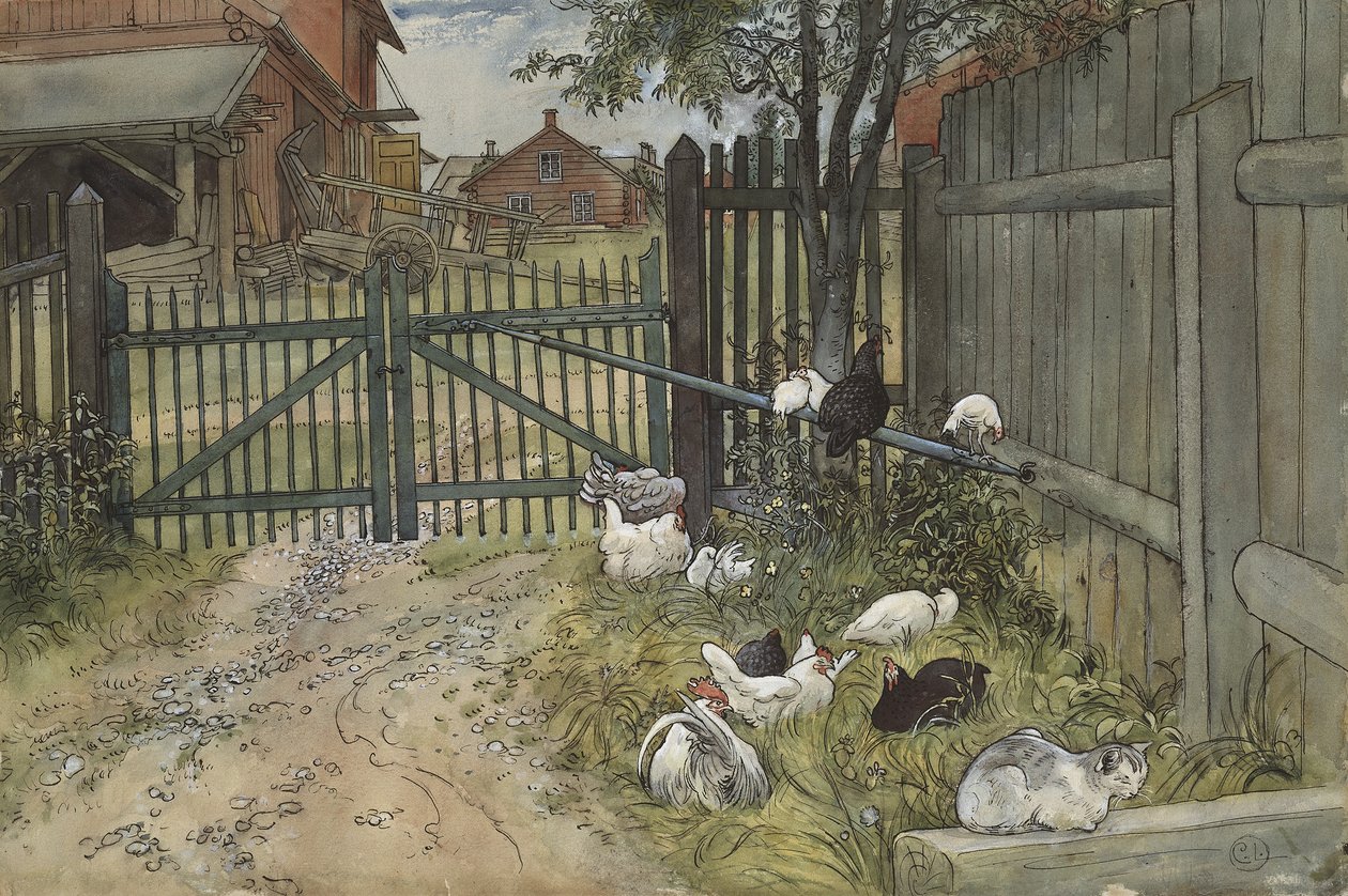 Il cancello, dalla serie A Home, c.1895 da Carl Larsson