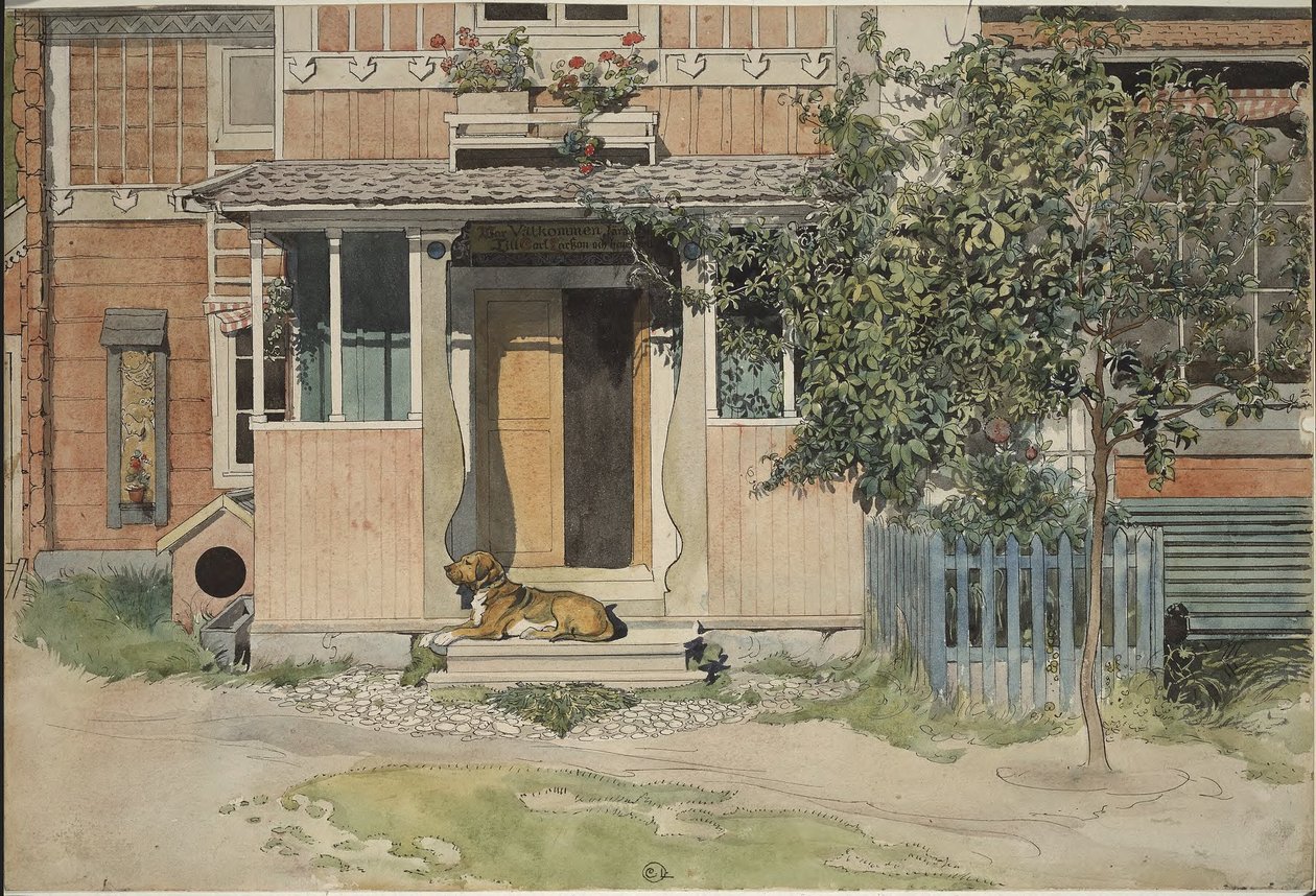 La veranda. Da Una casa (26 acquerelli) da Carl Larsson