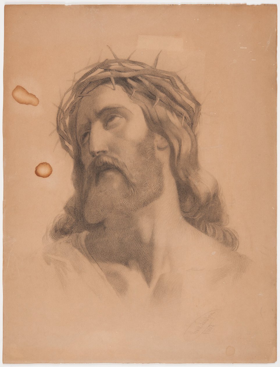 Testa di Cristo coronata di spine da Carl Larsson
