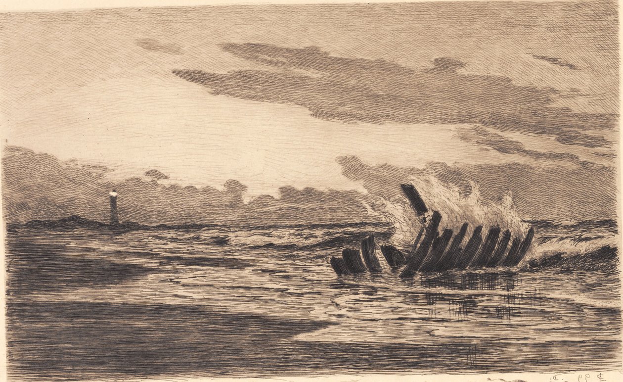 Relitto presso il faro di Skagen da Carl Locher