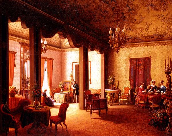 Interno del Salone della Zarina Alessandra nella Villa del Duca Serradifalco, Palermo da Carl Ludwig Rundt