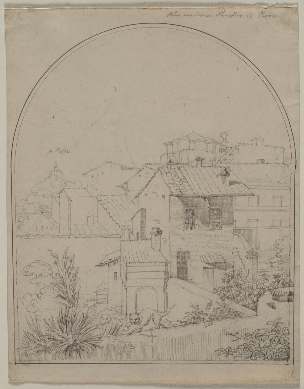 Vista dalla mia finestra a Roma (recto) da Carl Ludwig Tischbein