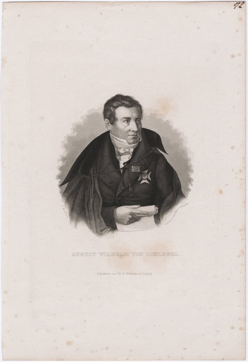 August Wilhelm von Schlegel 1767-1845 da Carl Mayer