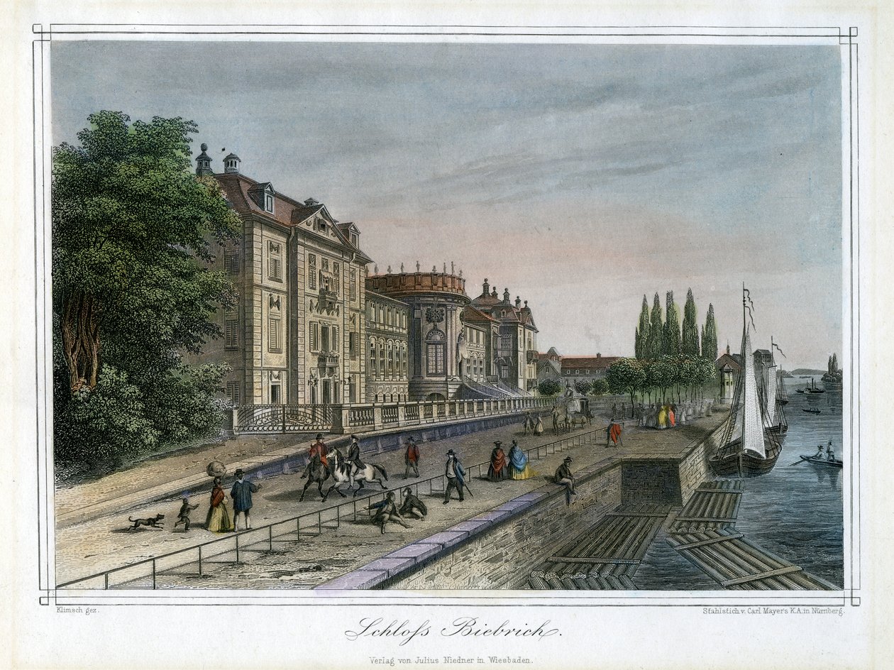 Palazzo di Biebrich, Wiesbaden, Germania, c1820 da Carl Mayer
