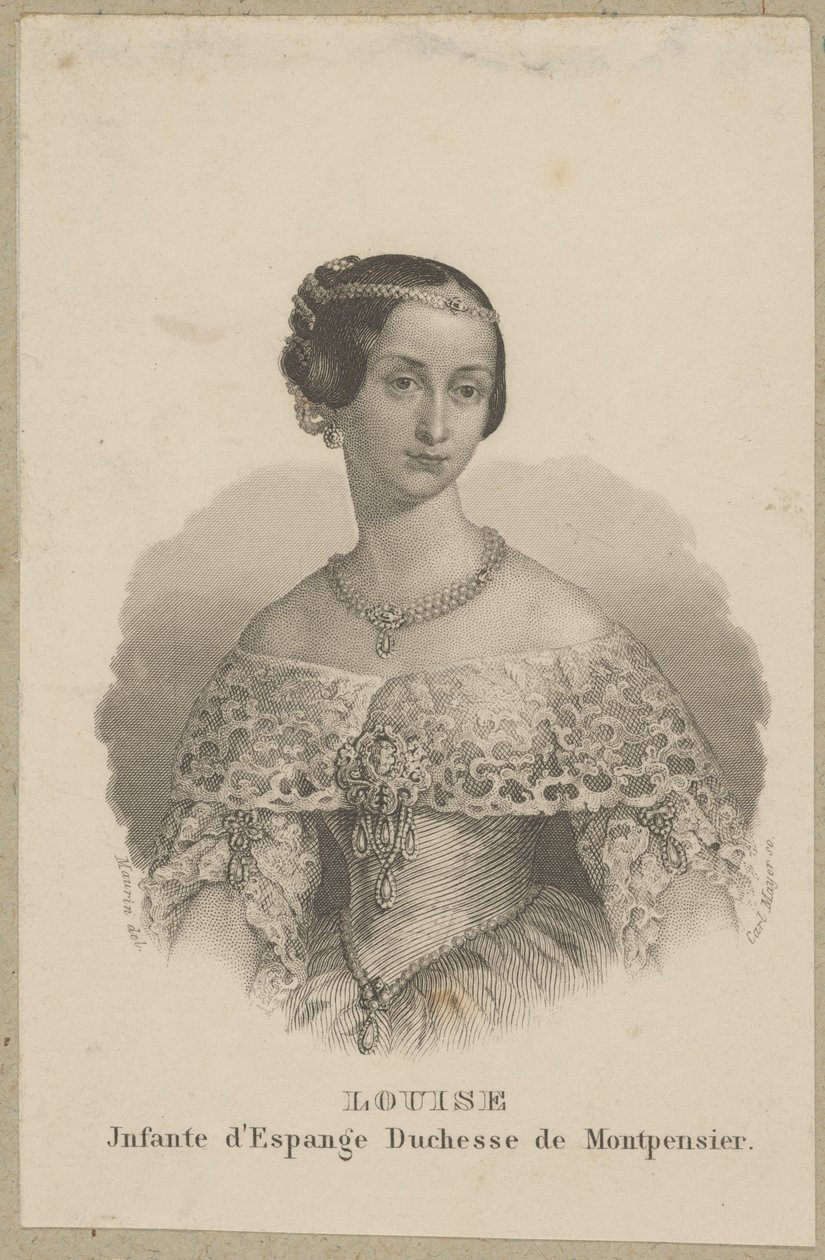 Maria Ludwika Ferdynanda di Spagna (propriamente María Luísa Fernanda de Borbón, 1832 Madrid - 1897 Siviglia) - infanta di Spagna e duchessa di Montpensier da Carl Mayer