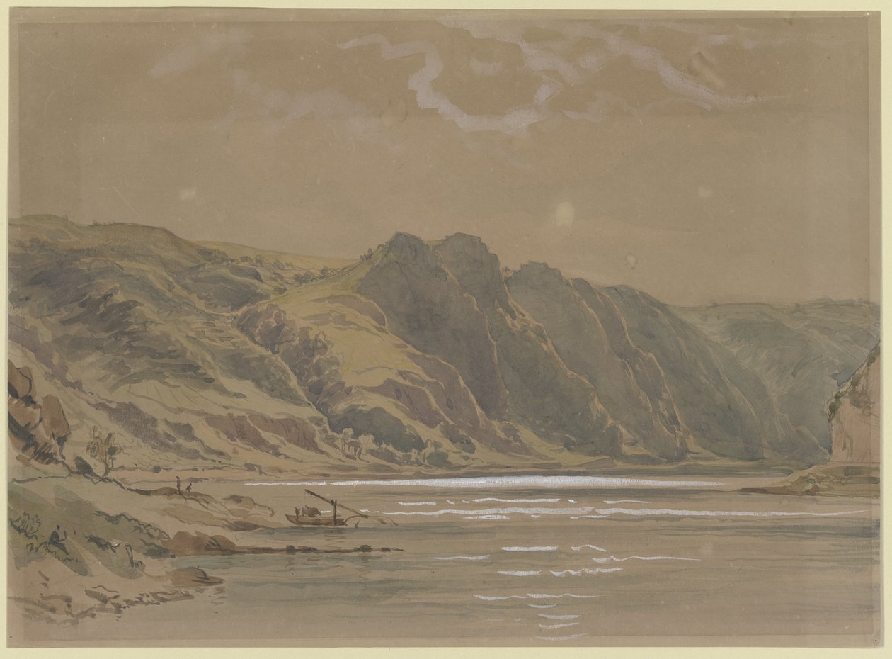 Veduta del Reno con alte rive boscose da Carl Morgenstern