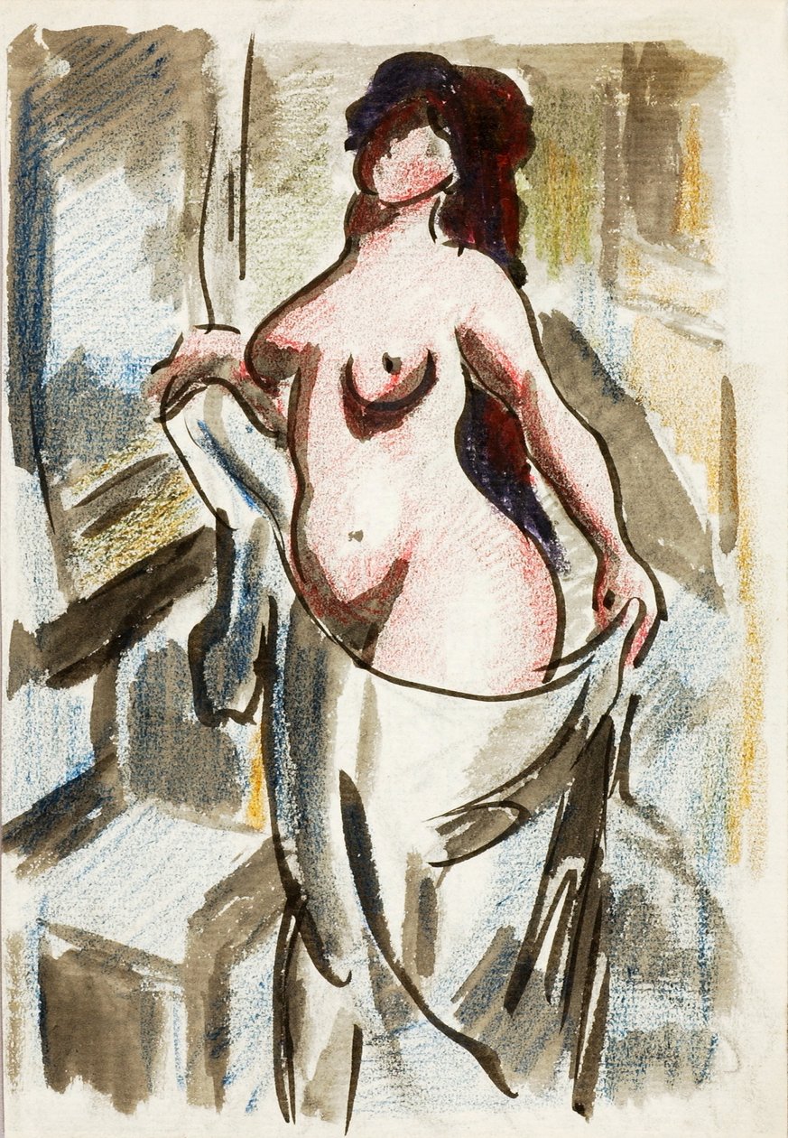 Nudo femminile con drappo da Carl Newman