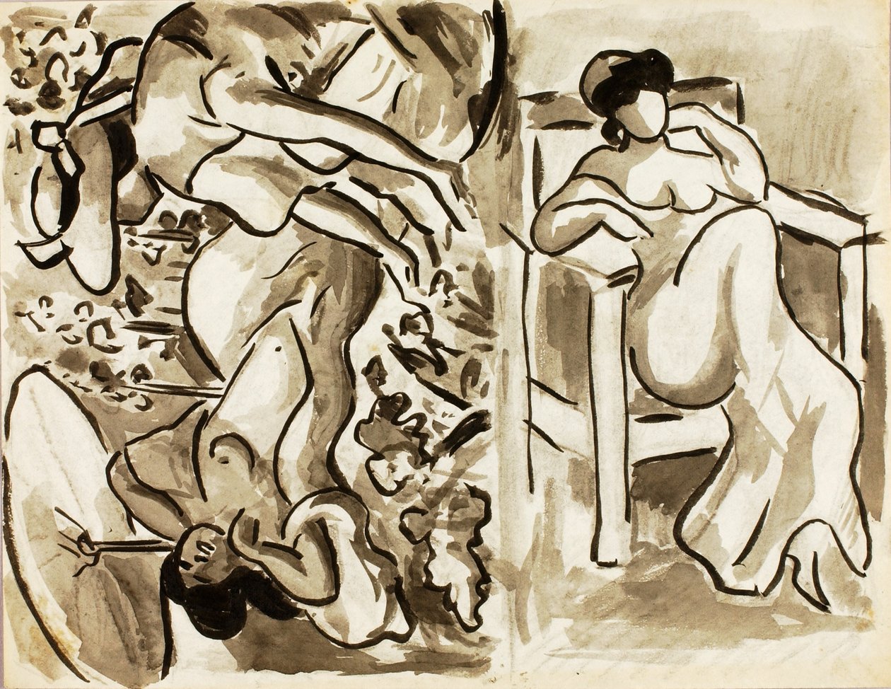 Due donne in giardino, una donna seduta da Carl Newman