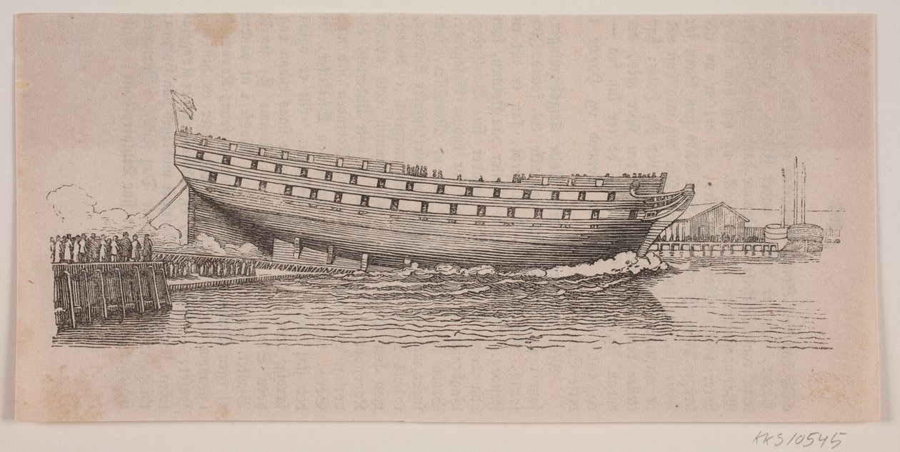 Una nave da linea viene varata da Carl Peter Theodor Rothweiler