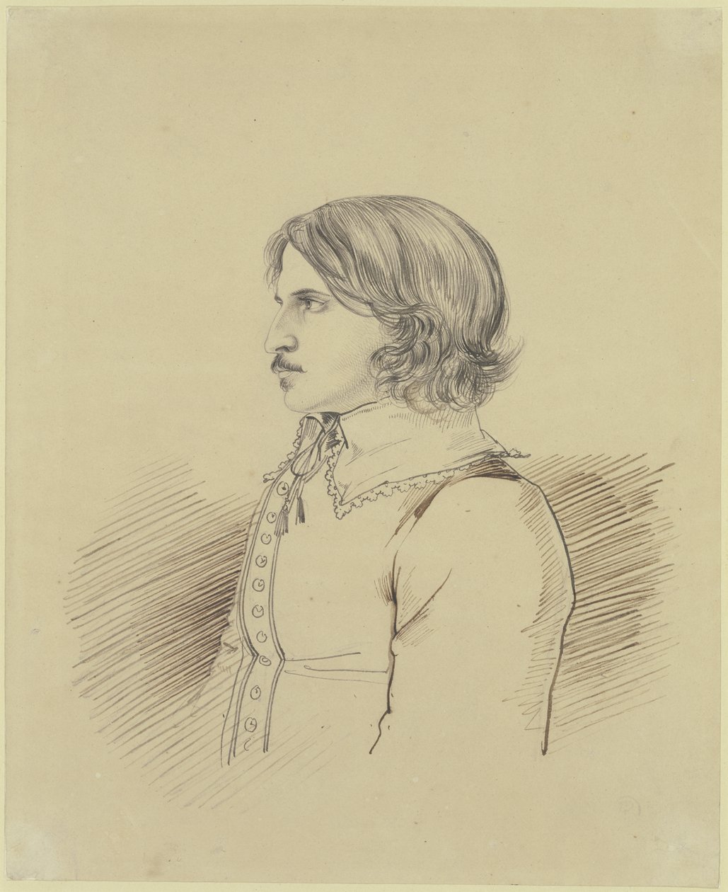 Ritratto di uno studente sconosciuto della cerchia della “Teutsche Lesegesellschaft” a Heidelberg, 1816 da Carl Philipp Fohr