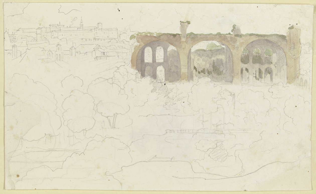 Veduta del Foro Romano con la Basilica di Massenzio da Carl Philipp Fohr