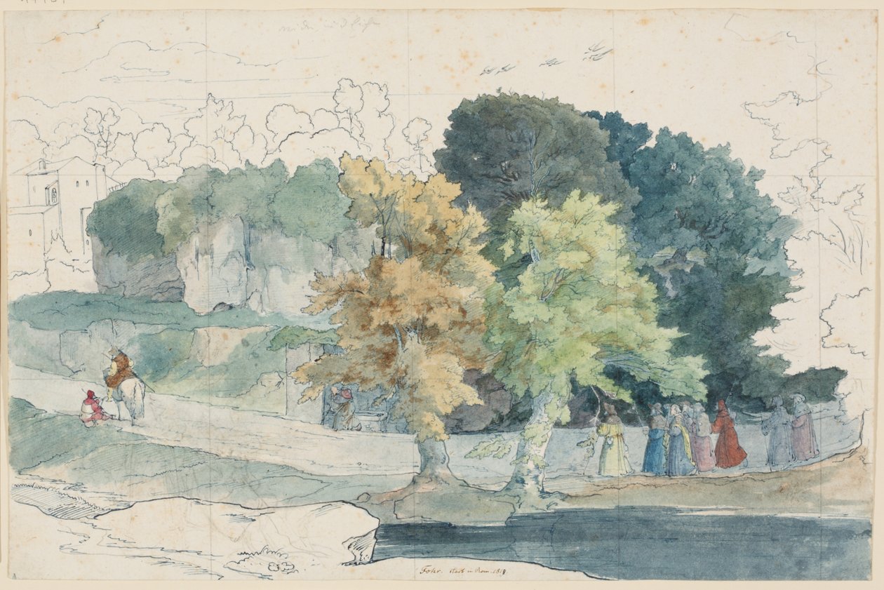 Paesaggio italiano con figure di staffage da Carl Philipp Fohr