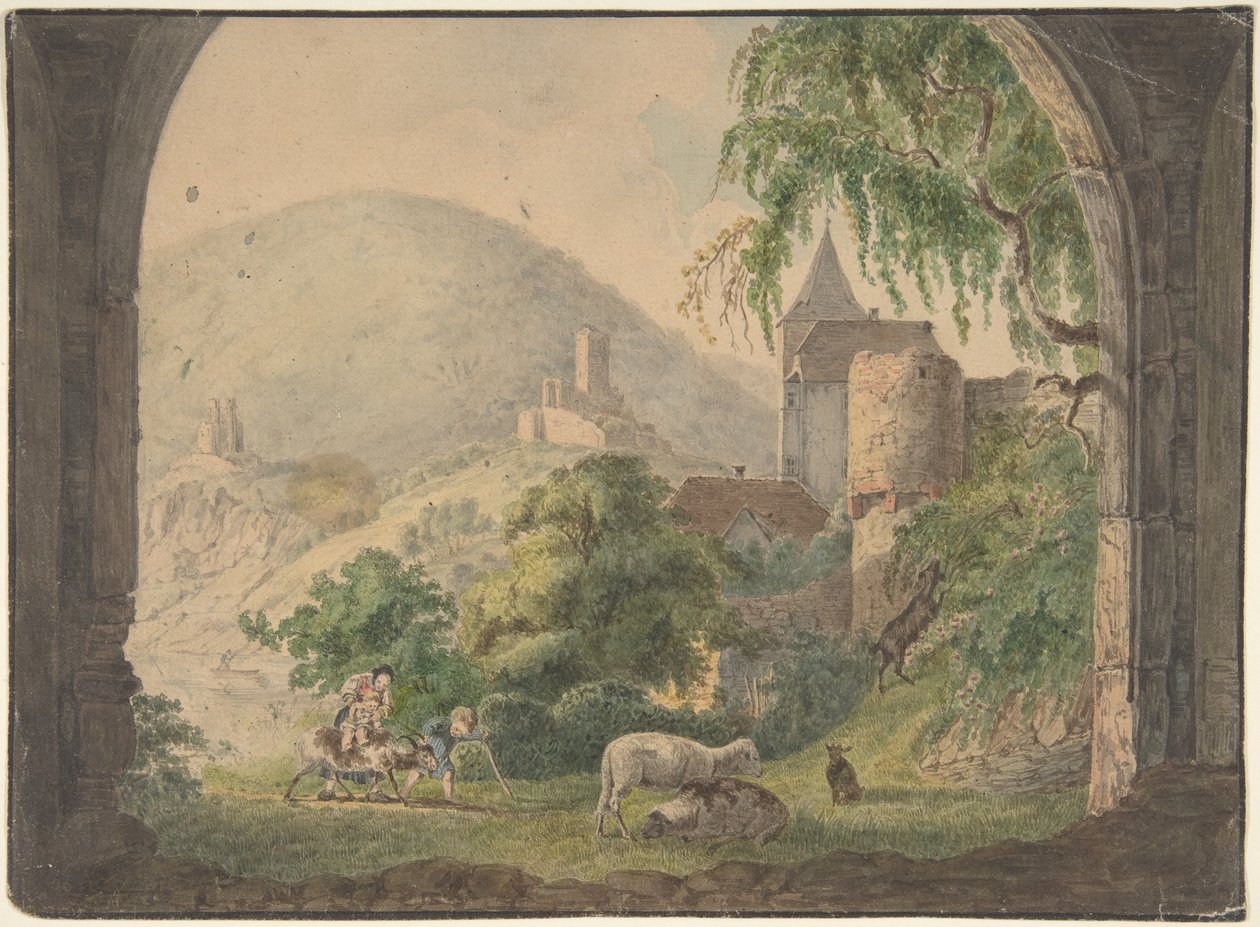 I quattro castelli di Neckarsteinach da Carl Philipp Fohr