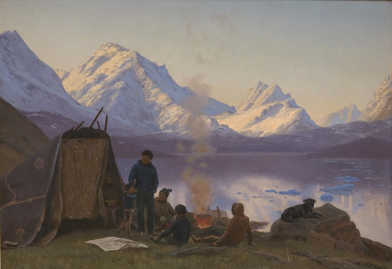 Un insediamento groenlandese presso un fiordo. Estate da Carl Rasmussen