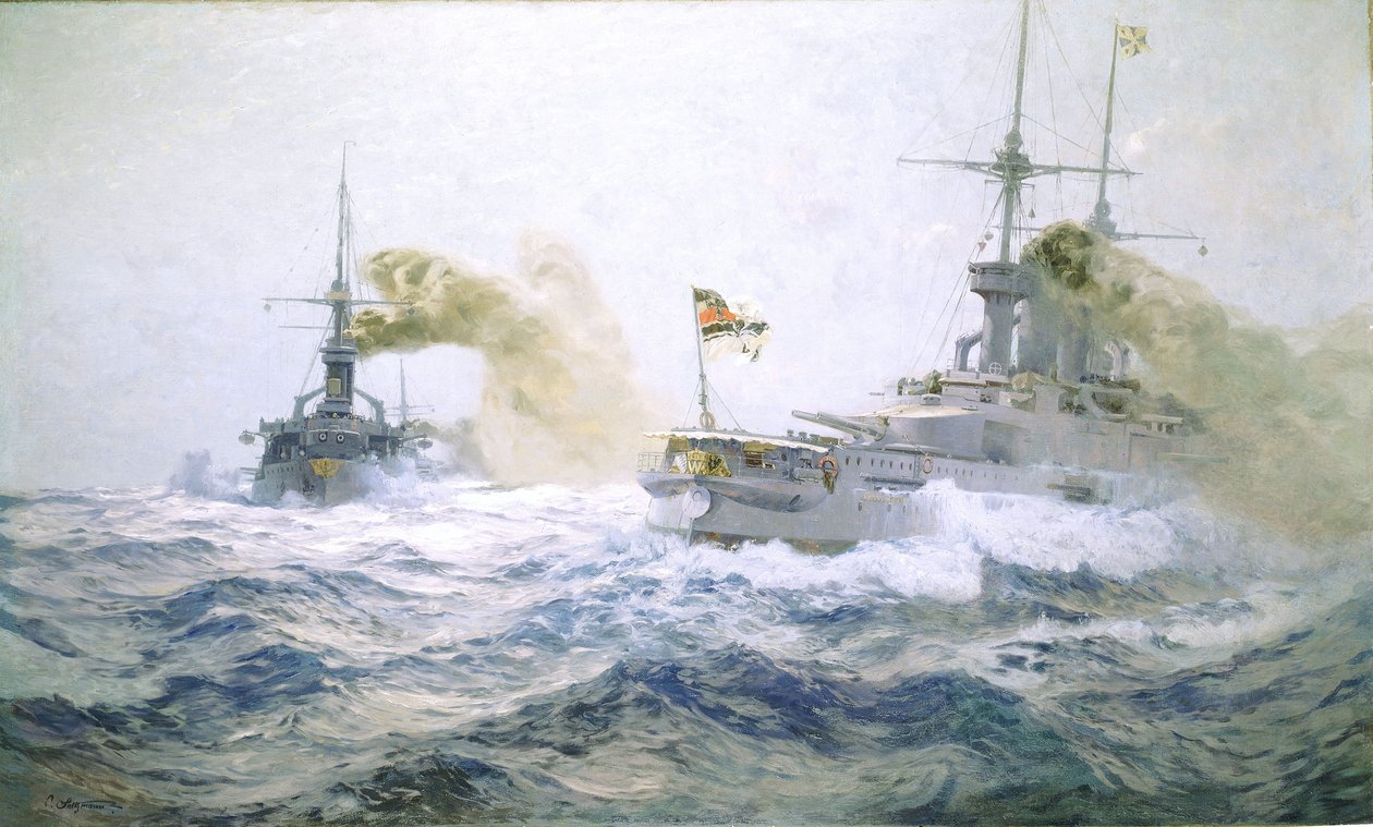 Manovre della flotta tedesca in alto mare, c.1900 da Carl Saltzmann
