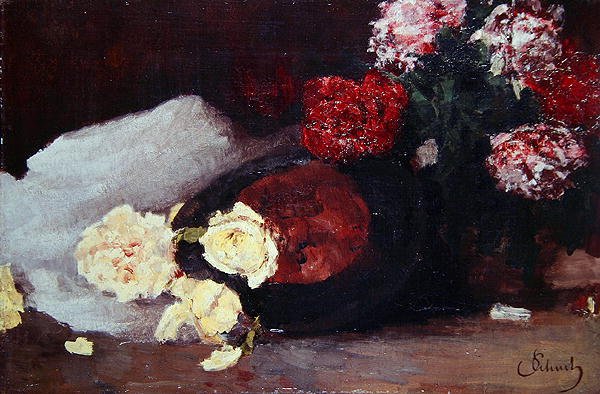 Natura morta con rose da tè, c.1885 da Carl Schuch