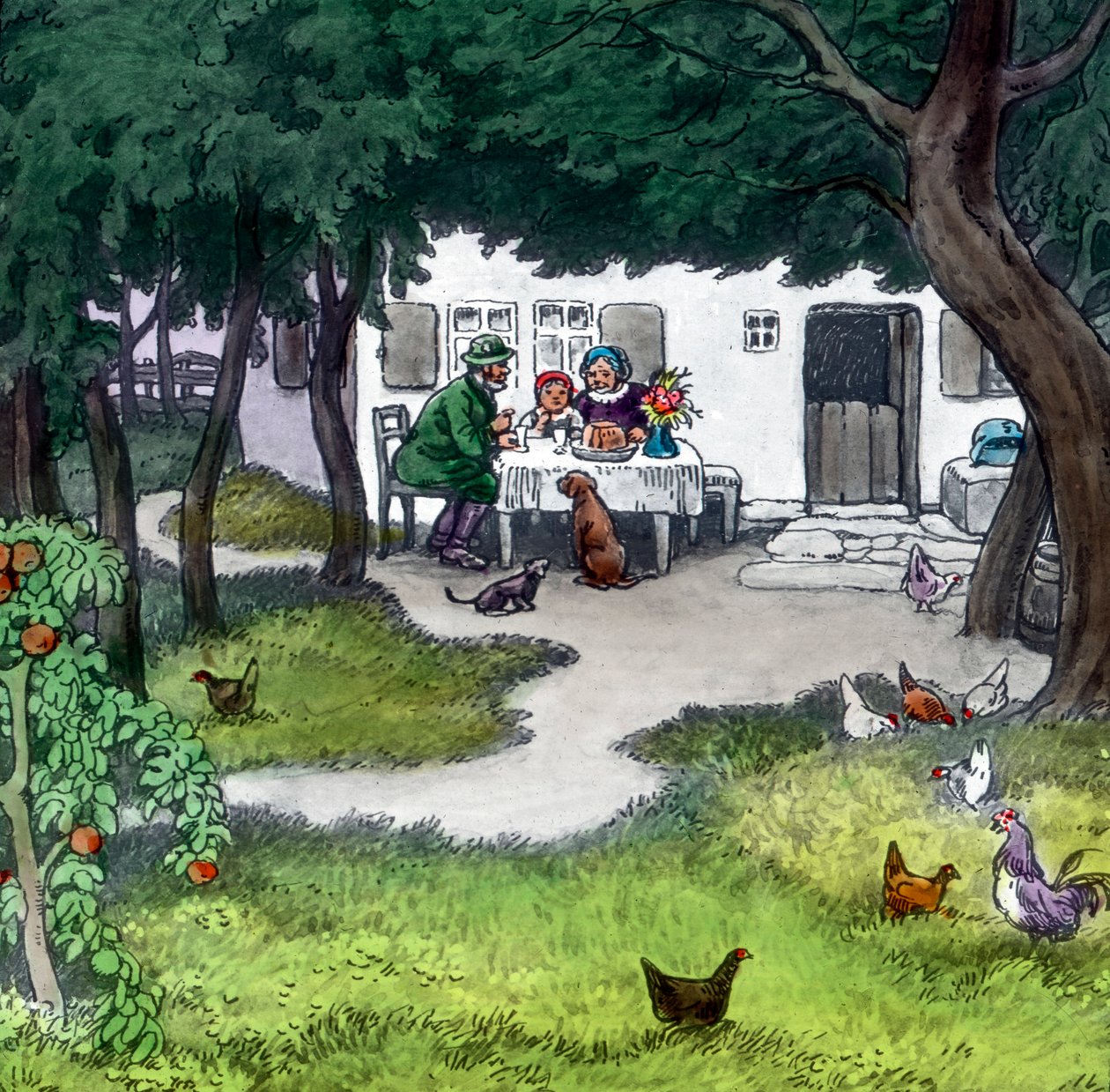Fratelli Grimm - Fiabe - Cappuccetto Rosso, circa 1910, Archivio Carl Simon da Carl Simon