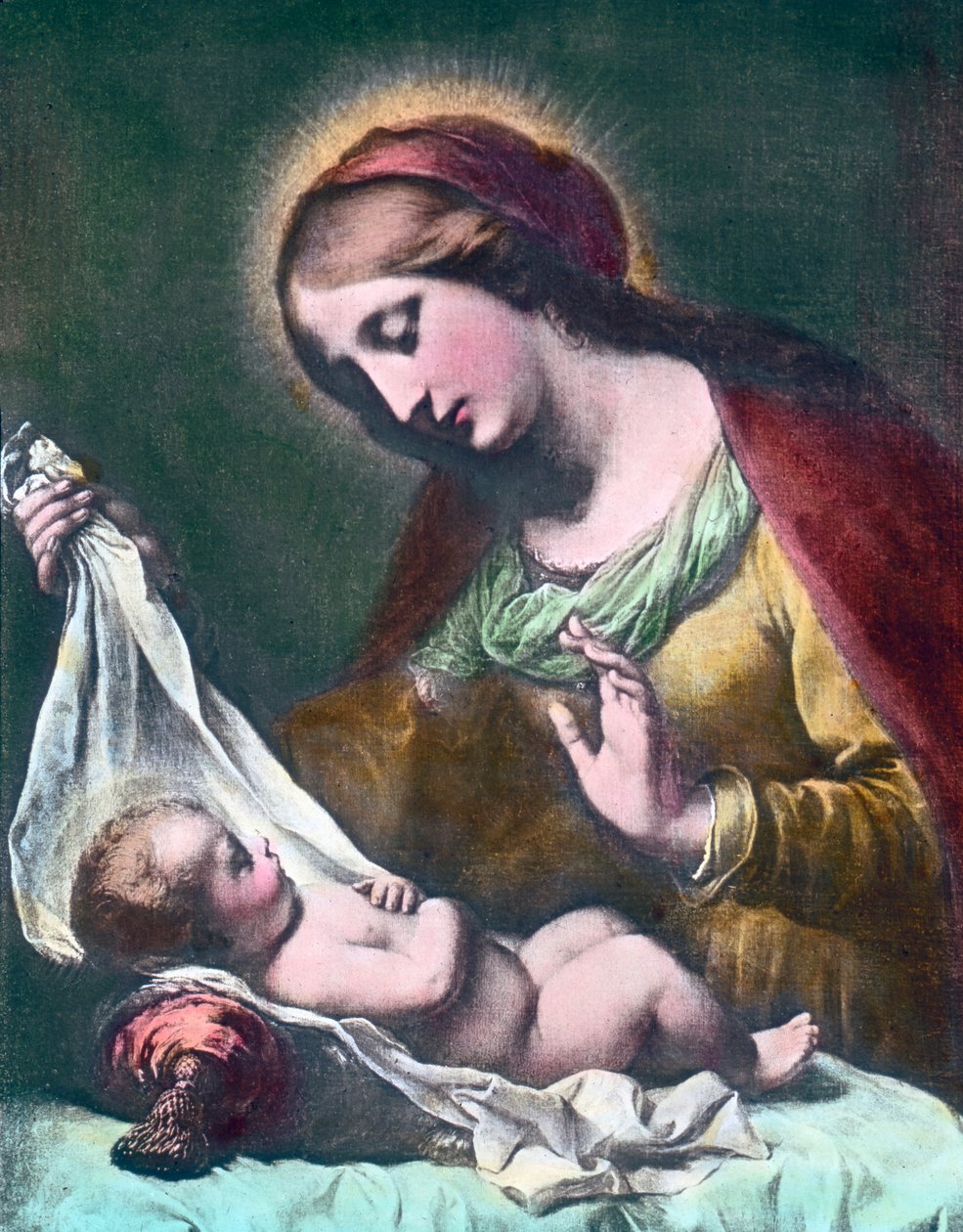 Madonna con Bambino. Dipinto (non datato) del pittore barocco italiano Carlo Dolci (1616 - 1686). Data immagine: circa 1900. Archivio Carl Simon da Carl Simon