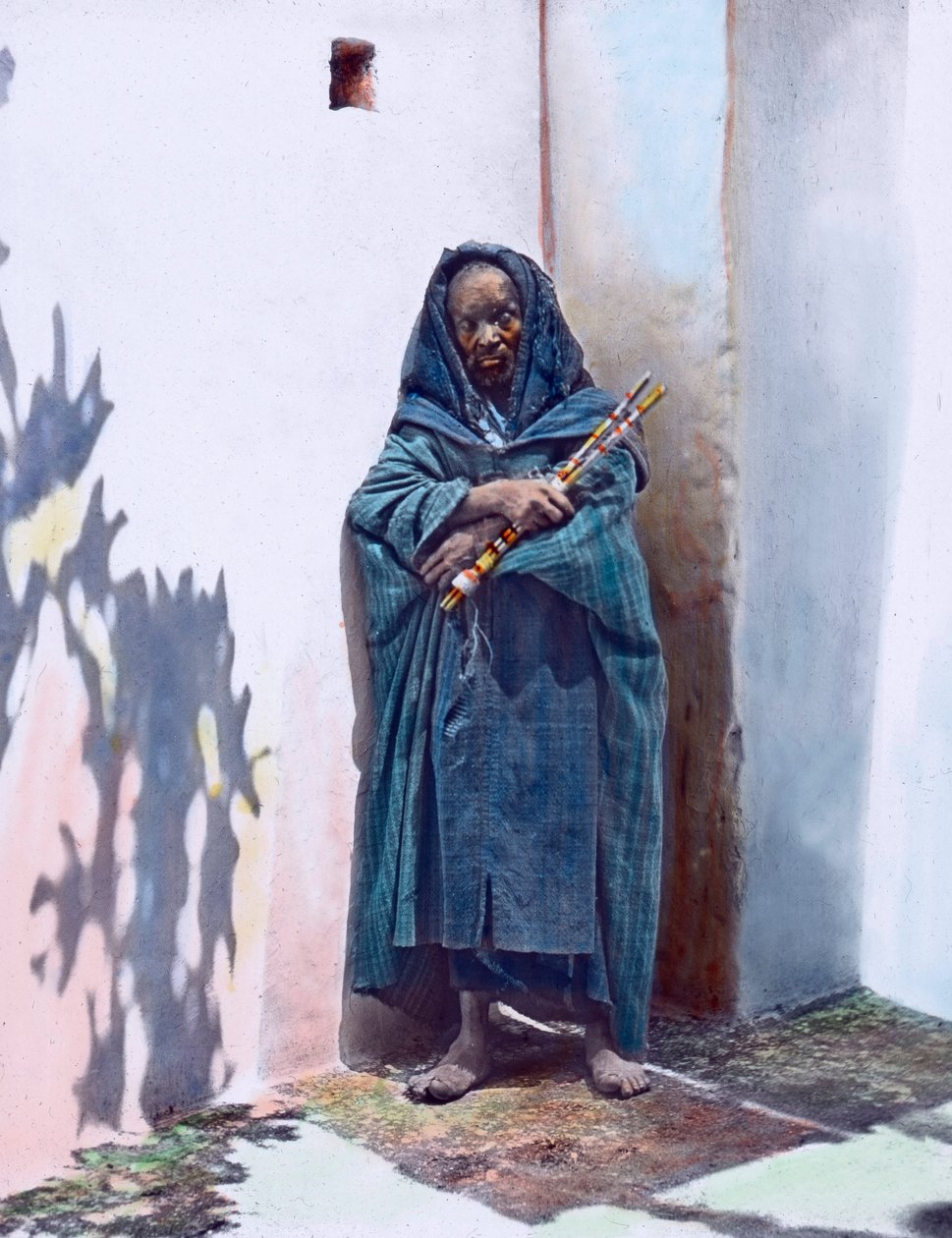 Marocco, ritratto di un mendicante, data immagine: circa 1910. Archivio Carl Simon da Carl Simon