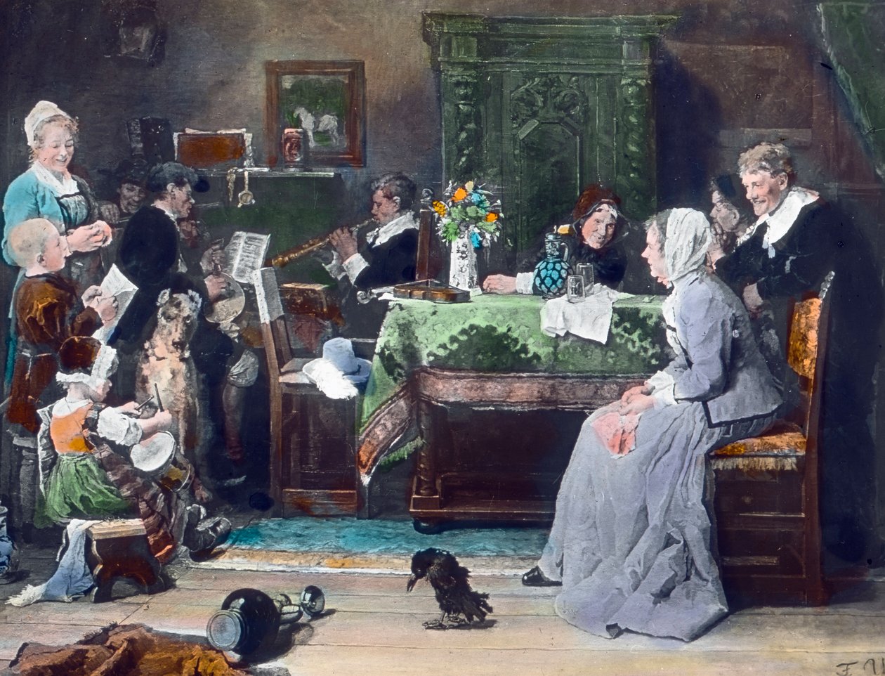 Il concerto di famiglia, dipinto del pittore tedesco Fritz von Uhde nel 1881, circa 1890, Archivio Carl Simon da Carl Simon