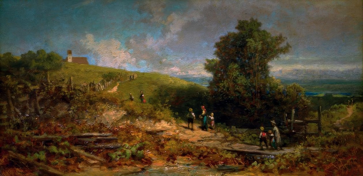 Sul sentiero della chiesa da Carl Spitzweg