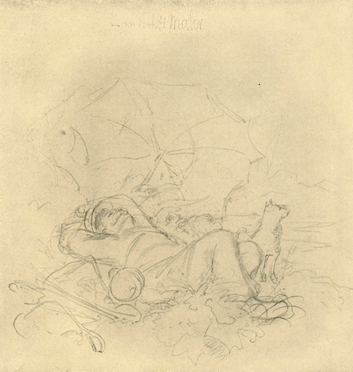 Der Landschaftsmaler I, metà-fine XIX secolo, c. 1924 da Carl Spitzweg