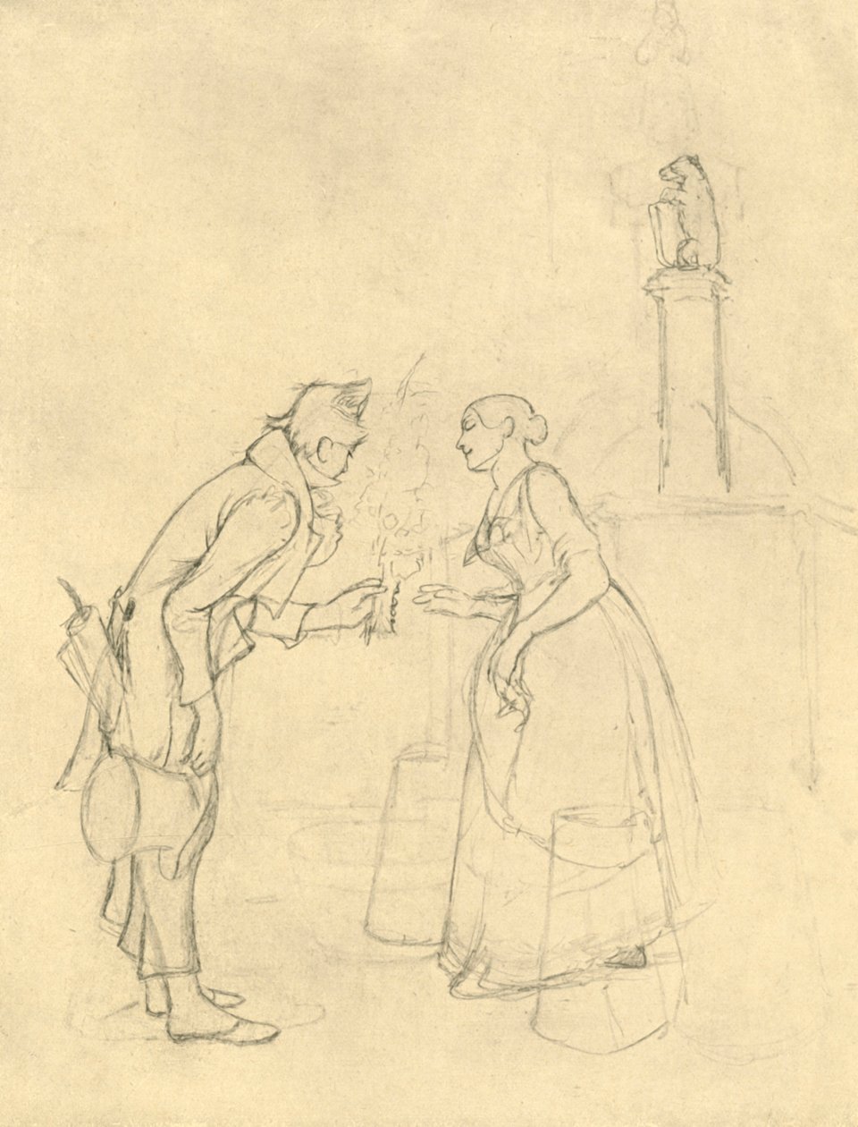 Der Schüchterne Freier, metà-fine XIX secolo, c1924 da Carl Spitzweg