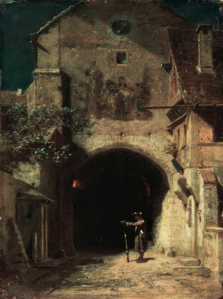 Sentinella che sbadiglia da Carl Spitzweg