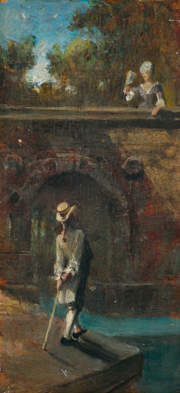 Scena galante sul ponte del fiume da Carl Spitzweg