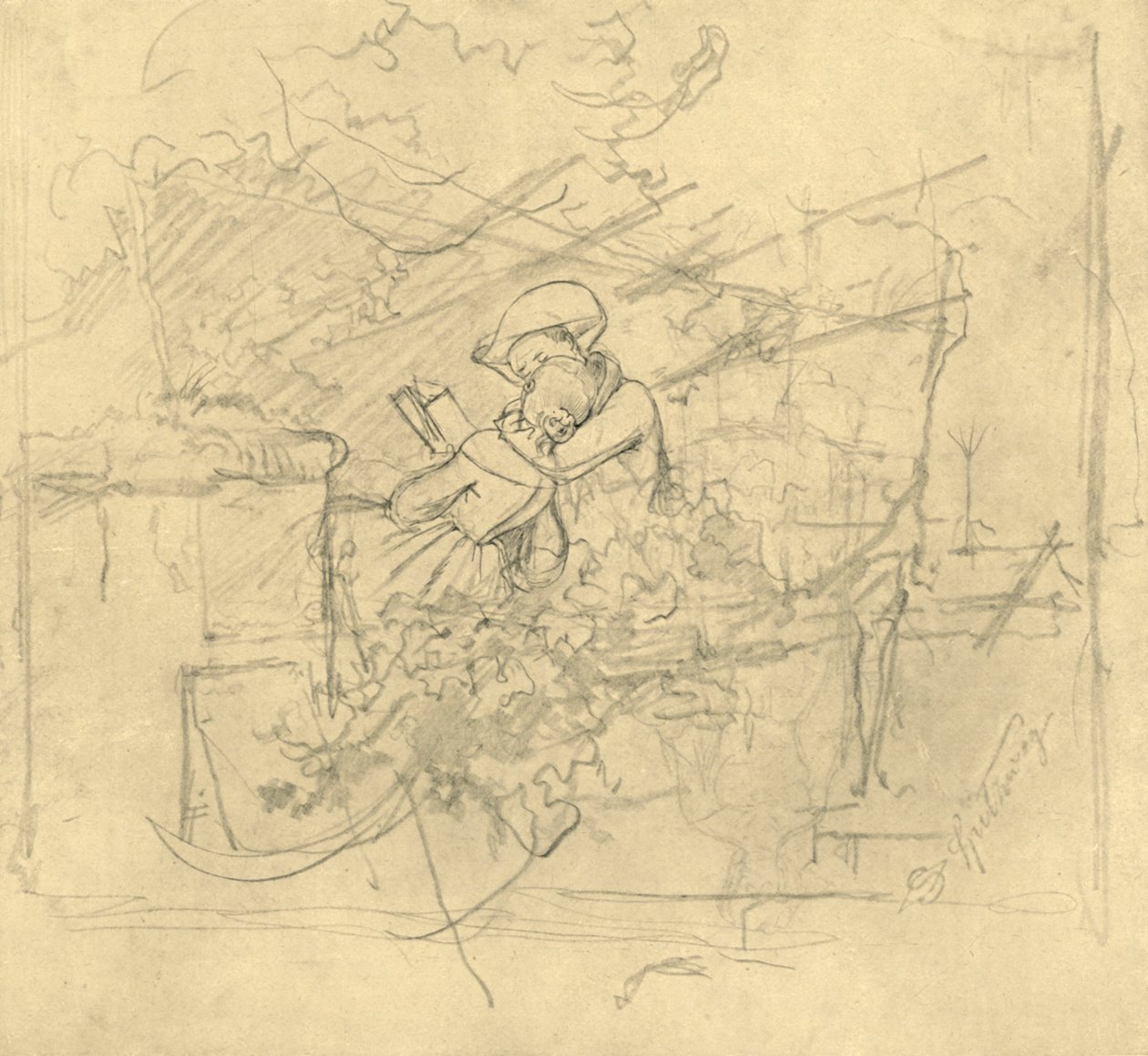 Lettura, metà-fine 19° secolo da Carl Spitzweg