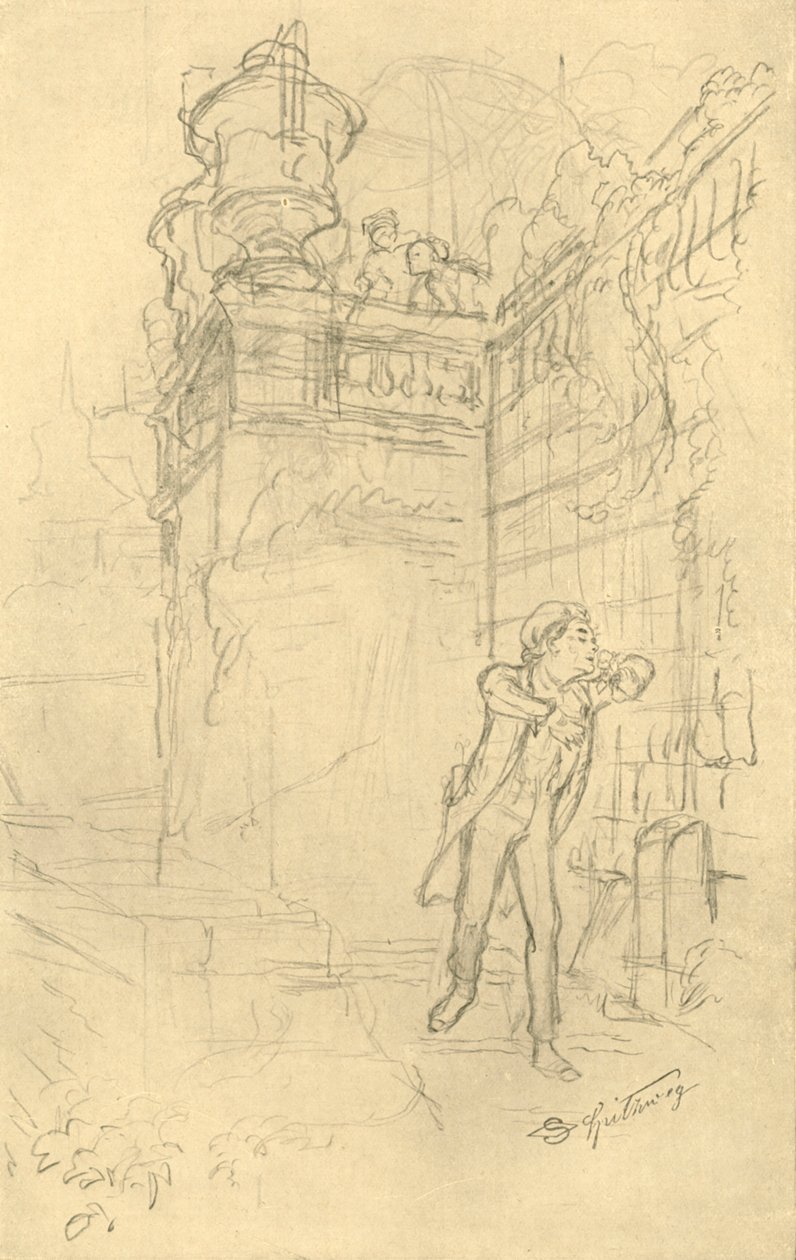 Malvolios Enkel, metà-fine XIX secolo, c1924 da Carl Spitzweg