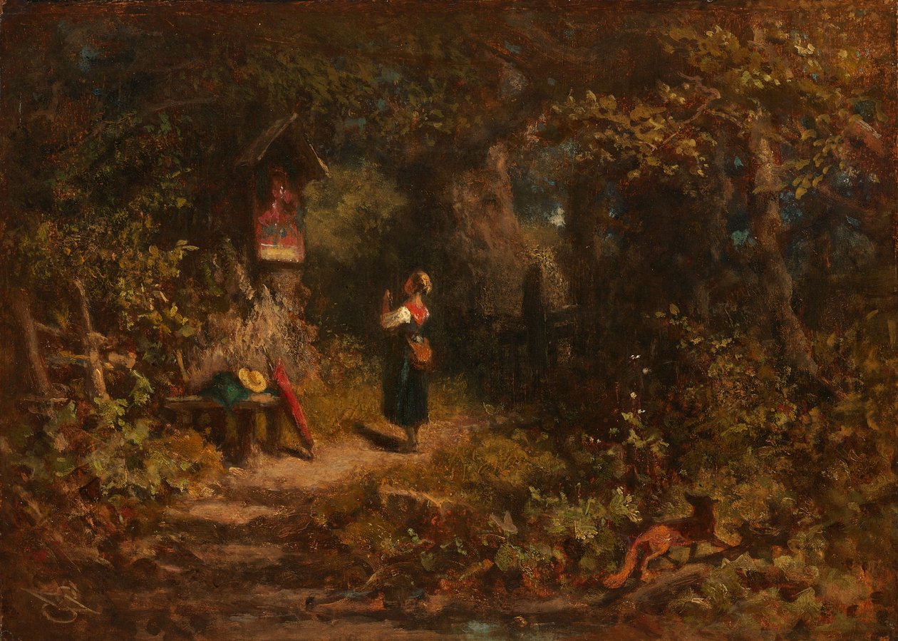 Marterl (Contadina in preghiera) (olio su tela) da Carl Spitzweg