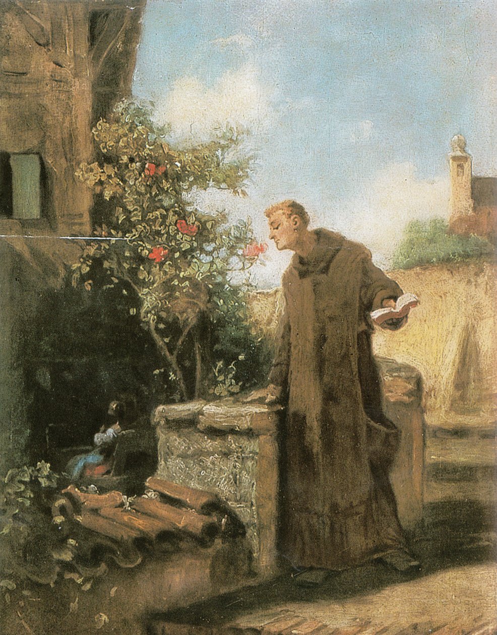 Monaco che annusa una rosa da Carl Spitzweg