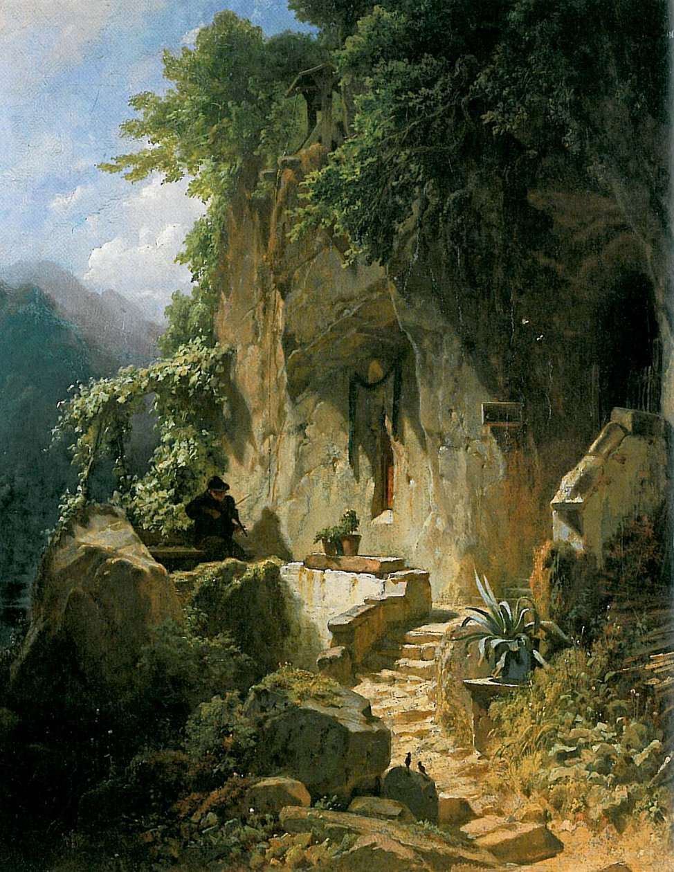 Eremita musicista davanti alla sua grotta da Carl Spitzweg
