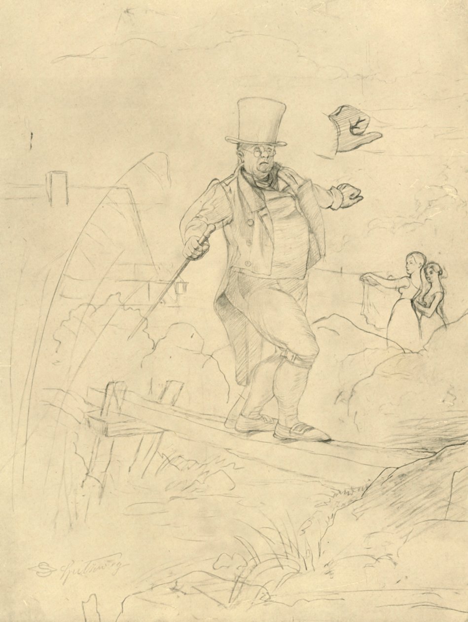 Schwierige Passage, metà-fine XIX secolo, c1924 da Carl Spitzweg