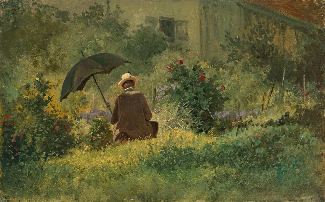 Il pittore nel giardino, c.1860 da Carl Spitzweg
