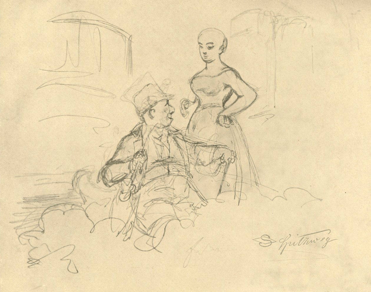 Was ist gefällig, metà-fine 19° secolo, c1924 da Carl Spitzweg