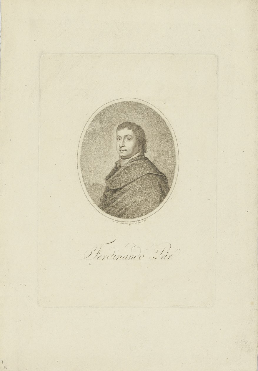 Ritratto di Ferdinando Paer 1771-1839, 1802 da Carl Traugott Riedel