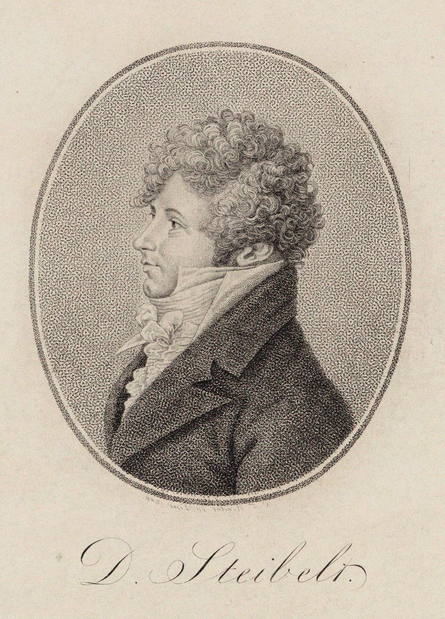 Ritratto del pianista e compositore Daniel Steibelt da Carl Traugott Riedel
