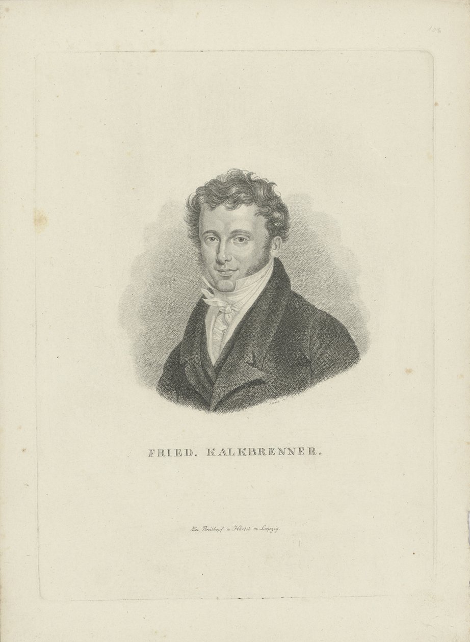 Ritratto del compositore Friedrich Kalkbrenner 1785-1849, ca 1821 da Carl Traugott Riedel