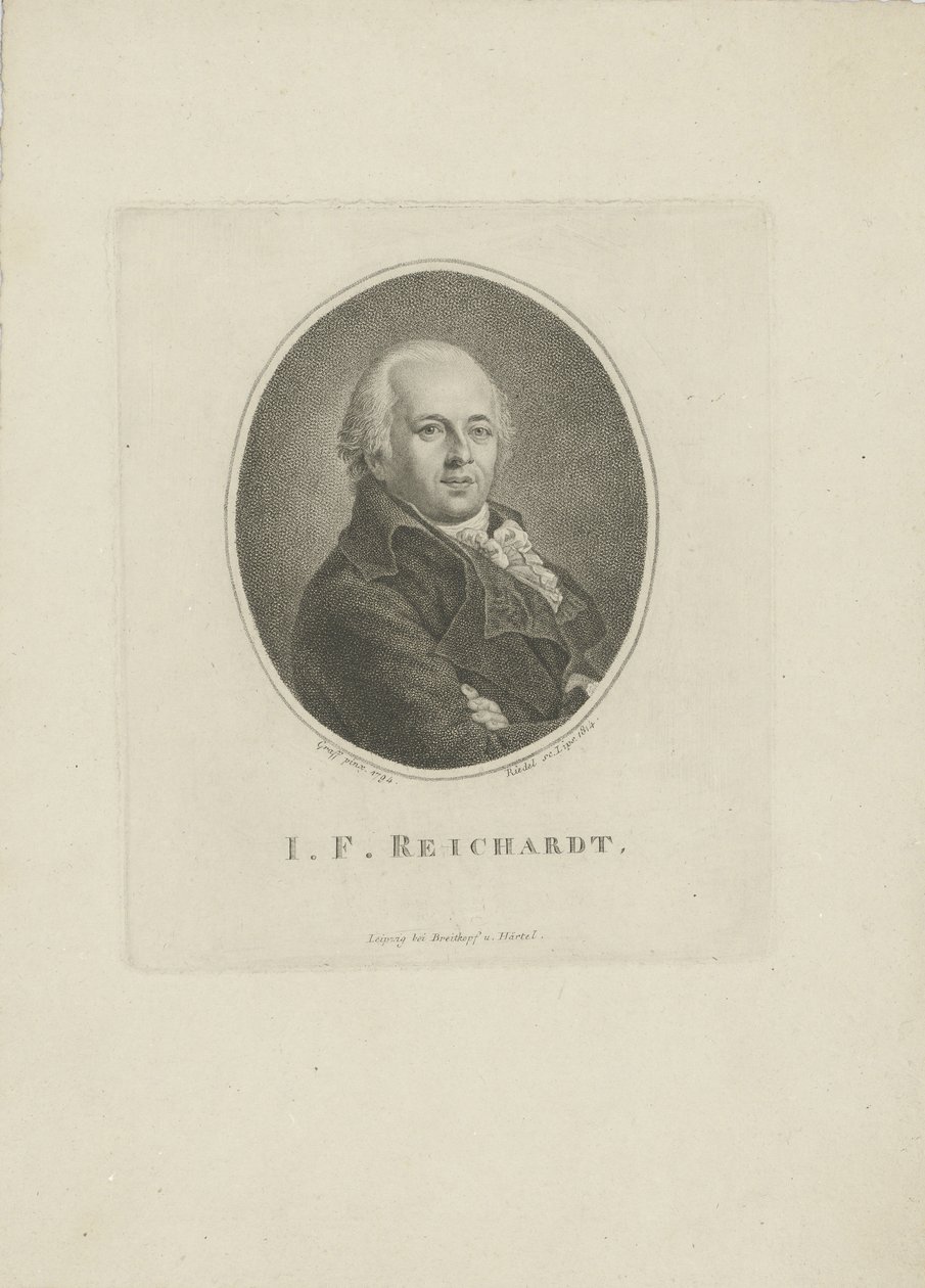 Ritratto del compositore Johann Friedrich Reichardt 1752-1814 da Carl Traugott Riedel