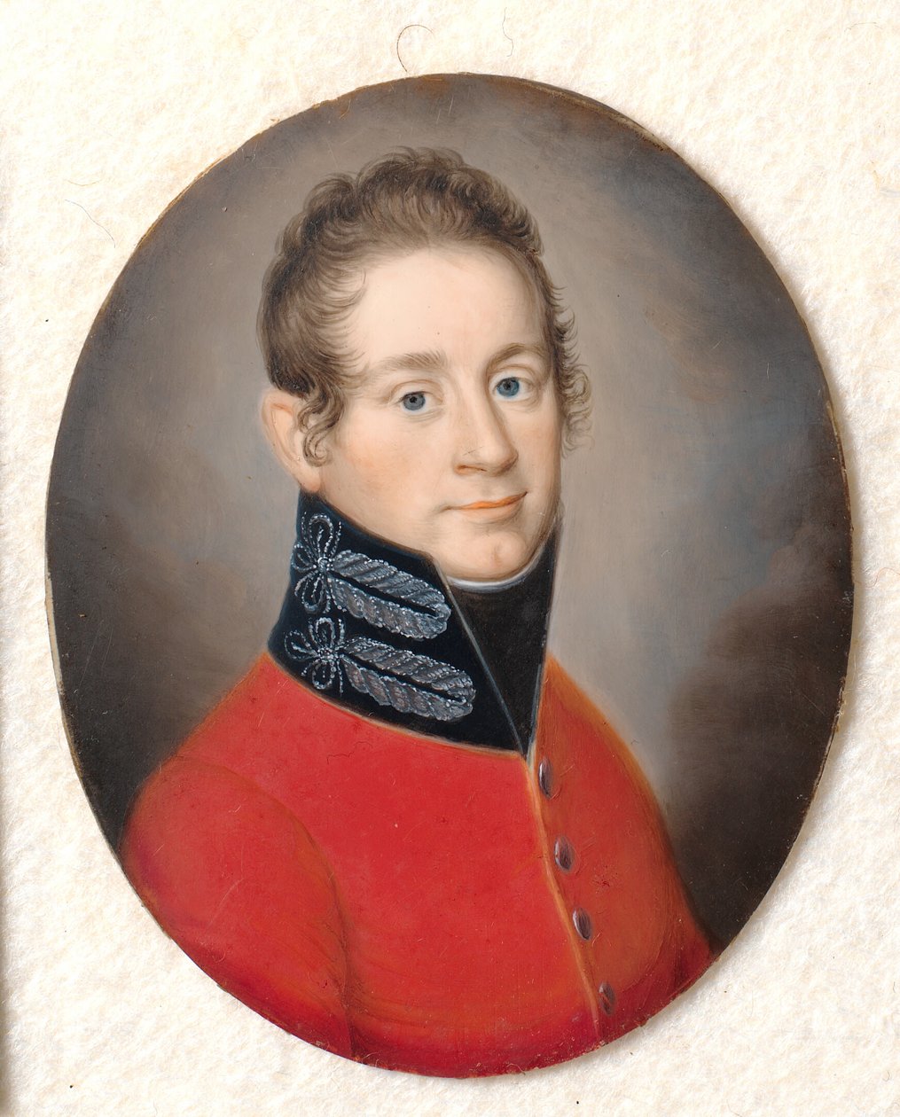 Ritratto di un uomo sconosciuto in uniforme rossa da Carl Viertel