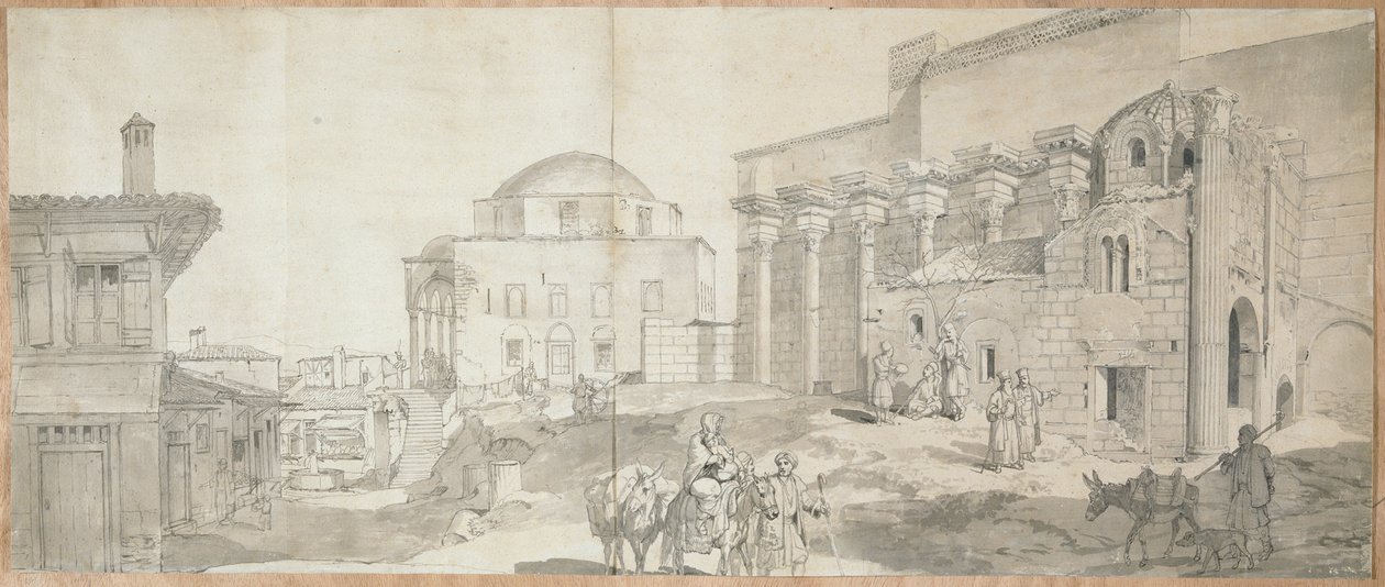 La Biblioteca di Adriano e la grande Moschea di Atene da Carl Wilhelm Freiherr von Heideck