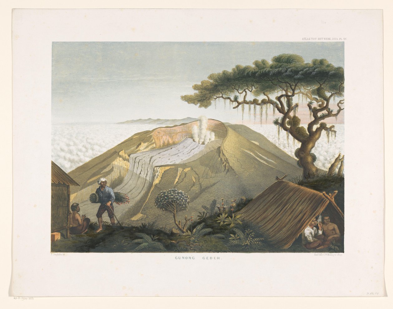 Vulcano Gede a Giava Occidentale (serie: Atlante delle vedute pittoresche di Giava) da Carl Wilhelm Mieling (possibly)
