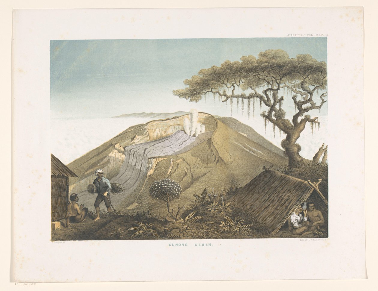 Vulcano Gede a Giava Occidentale da Carl Wilhelm Mieling (possibly)