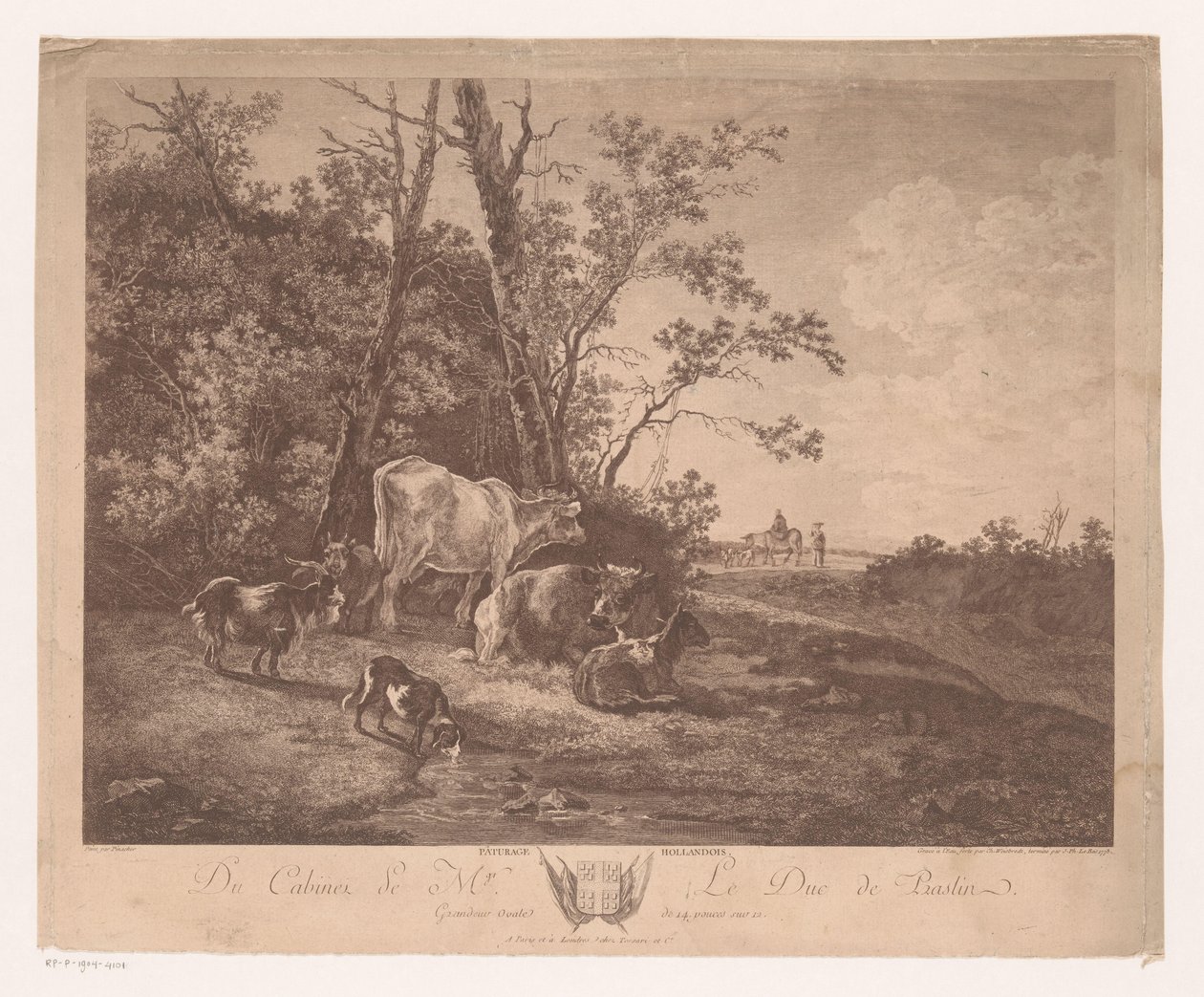 Paesaggio con bestiame da Carl Wilhelm Weisbrod