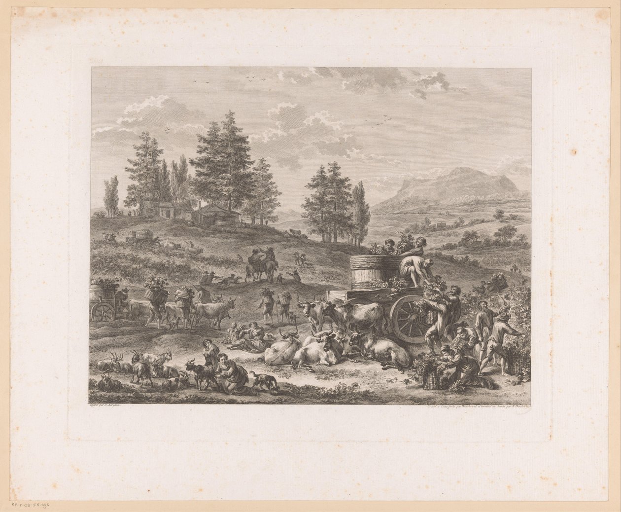 Vendemmia in un paesaggio da Carl Wilhelm Weisbrod