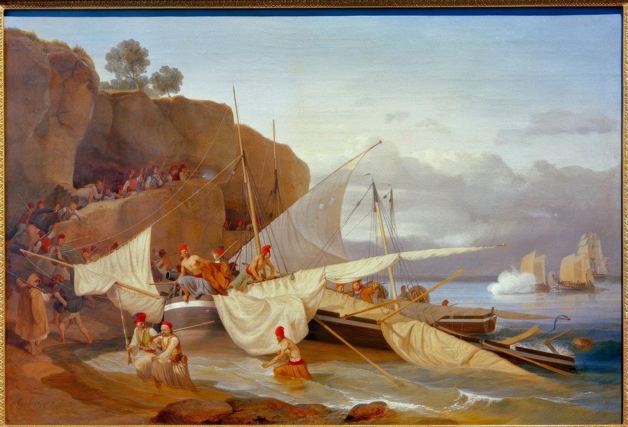 Pirati greci in fuga da Carl Wilhelm von Heideck