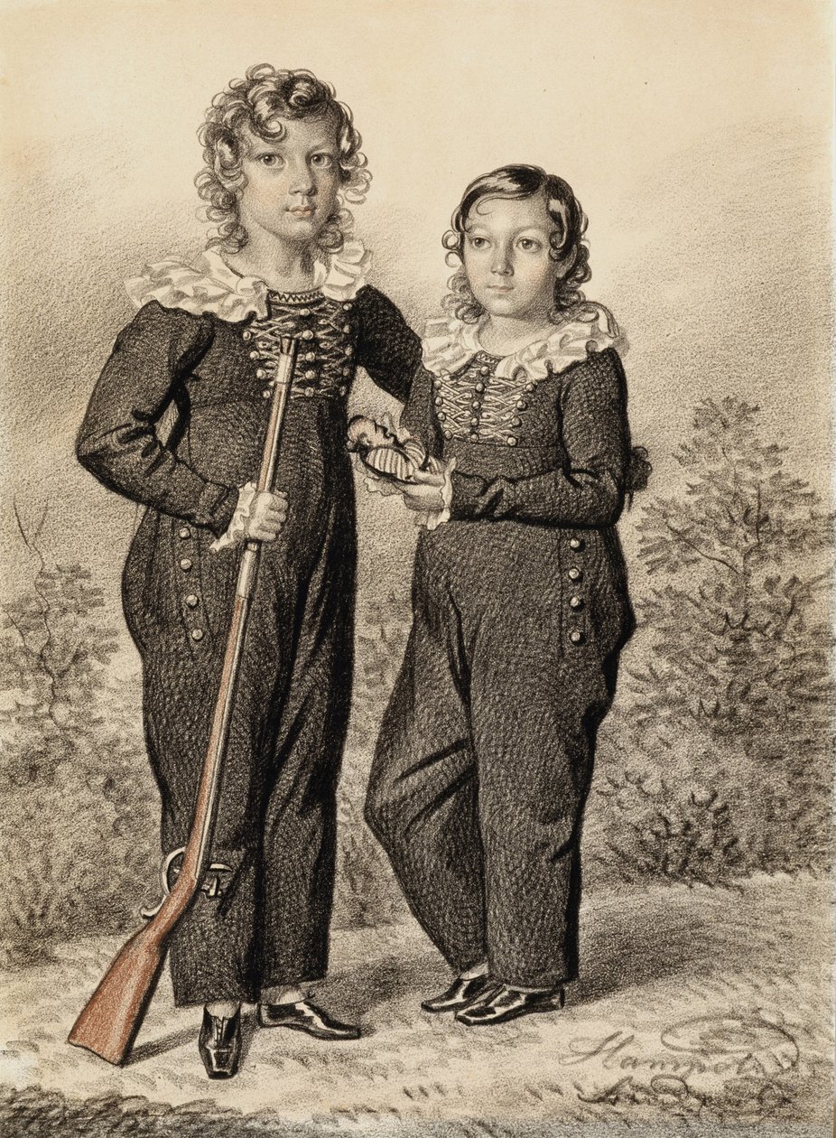 Ritratto di Alexander e Alexei Dondukov-Korsakov da Carl von Hampeln